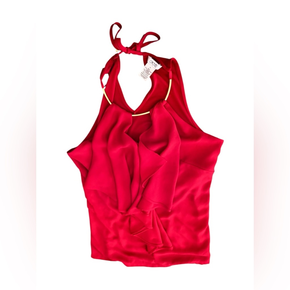 Cache Vibrant Red Halter Top